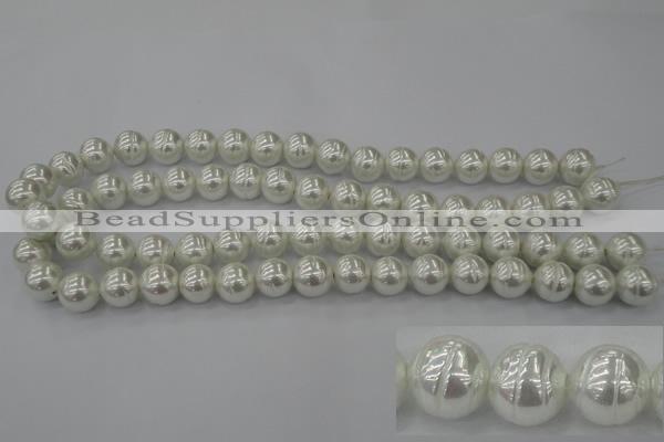 CSB610 15.5 inches 12mm whorl round shell pearl beads