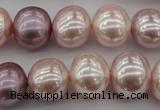 CSB693 15.5 inches 13*15mm oval mixed color shell pearl beads