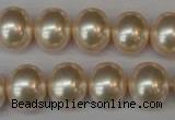 CSB801 15.5 inches 13*15mm oval shell pearl beads wholesale