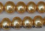 CSB803 15.5 inches 13*15mm oval shell pearl beads wholesale