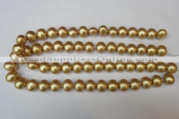 CSB804 15.5 inches 13*15mm oval shell pearl beads wholesale