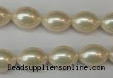 CSB845 15.5 inches 10*14mm rice shell pearl beads wholesale