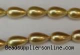 CSB857 15.5 inches 8*14mm teardrop shell pearl beads wholesale