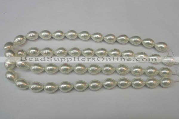 CSB868 15.5 inches 12*16mm teardrop shell pearl beads wholesale