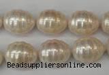 CSB885 15.5 inches 13*16mm whorl teardrop shell pearl beads wholesale