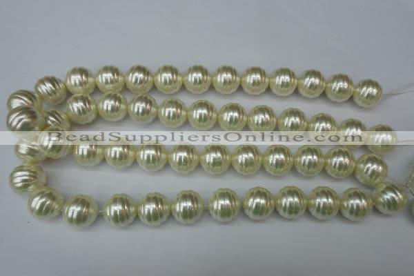 CSB896 15.5 inches 16mm whorl round shell pearl beads wholesale