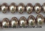 CSB908 15.5 inches 10*14mm rondelle shell pearl beads wholesale