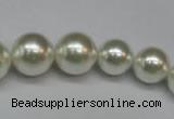 CSB920 15.5 inches 8mm - 14mm round shell pearl beads wholesale