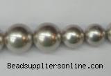 CSB921 15.5 inches 8mm - 14mm round shell pearl beads wholesale