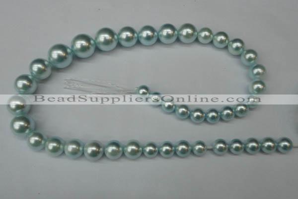 CSB922 15.5 inches 8mm - 14mm round shell pearl beads wholesale