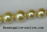 CSB923 15.5 inches 8mm - 14mm round shell pearl beads wholesale