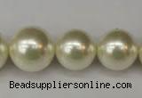 CSB931 15.5 inches 8mm - 16mm round shell pearl beads wholesale