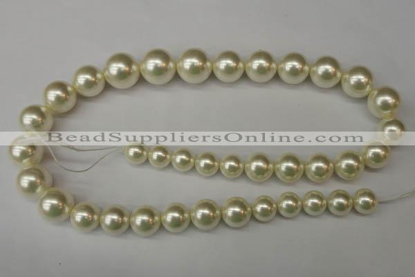 CSB931 15.5 inches 8mm - 16mm round shell pearl beads wholesale