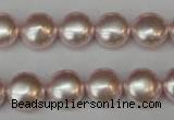 CSB941 15.5 inches 12mm flat round shell pearl beads wholesale