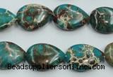 CSE11 15.5 inches 13*18mm flat teardrop natural sea sediment jasper beads