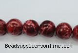 CSE164 15.5 inches 14mm round dyed natural sea sediment jasper beads