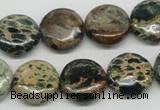 CSE5009 15.5 inches 16mm flat round natural sea sediment jasper beads