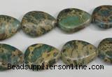 CSE5029 15.5 inches 13*18mm flat teardrop natural sea sediment jasper beads