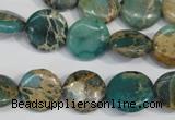 CSE5030 15.5 inches 14mm flat round natural sea sediment jasper beads