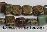 CSE5037 15.5 inches 6*6mm square natural sea sediment jasper beads