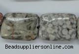 CSF09 15.5 inches 18*25mm rectangle shell fossil jasper beads