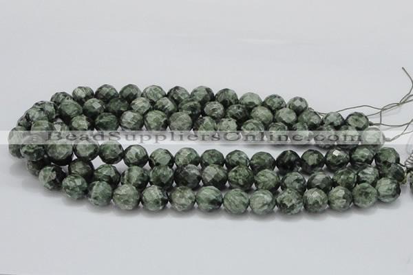 CSH08 15.5 inches 12mm faceted round natural seraphinite beads