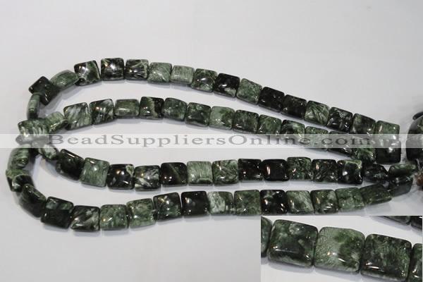 CSH102 15.5 inches 12*12mm square natural seraphinite gemstone beads