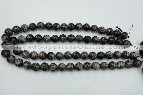 CSI03 15.5 inches 12mm round silver scale stone beads wholesale