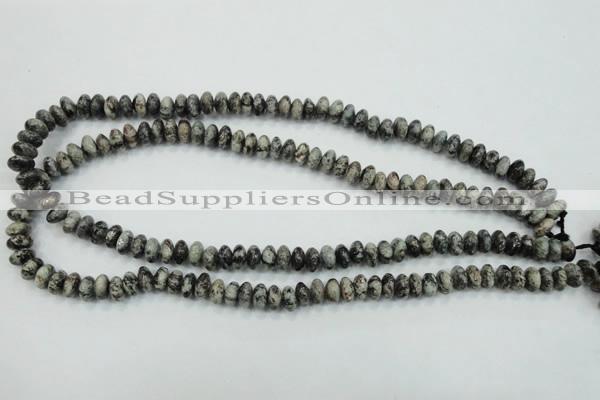 CSI04 15.5 inches 4*8mm rondelle silver scale stone beads wholesale