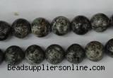 CSI12 15.5 inches 8mm round silver scale stone beads wholesale