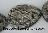 CSI40 15.5 inches 30*40mm flat teardrop silver scale stone beads wholesale