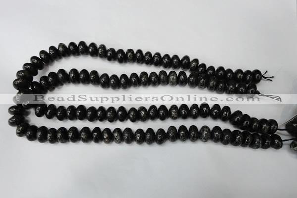 CSI68 15.5 inches 6*10mm rondelle silver scale stone beads wholesale