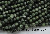 CSJ01 15.5 inches 4mm round green silver line jasper beads wholesale