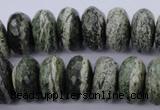 CSJ93 15.5 inches 10*20mm faceted rondelle green silver line jasper beads