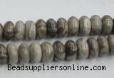 CSL02 15.5 inches 5*10mm rondelle silver leaf jasper beads wholesale