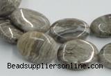 CSL05 15.5 inches 15*20mm oval silver leaf jasper beads wholesale