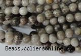 CSL10 15.5 inches 4mm round silver leaf jasper beads wholesale