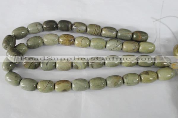 CSL107 15.5 inches 16*20mm drum silver leaf jasper beads wholesale