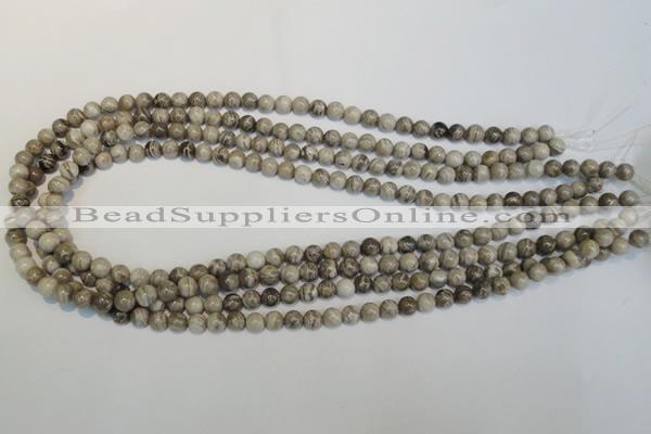 CSL11 15.5 inches 6mm round silver leaf jasper beads wholesale