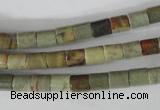 CSL111 15.5 inches 6*6mm column silver leaf jasper beads wholesale