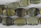 CSL117 15.5 inches 12*16mm oval silver leaf jasper beads wholesale