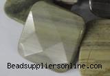 CSL122 15.5 inches 30*30mm faceted square silver leaf jasper beads