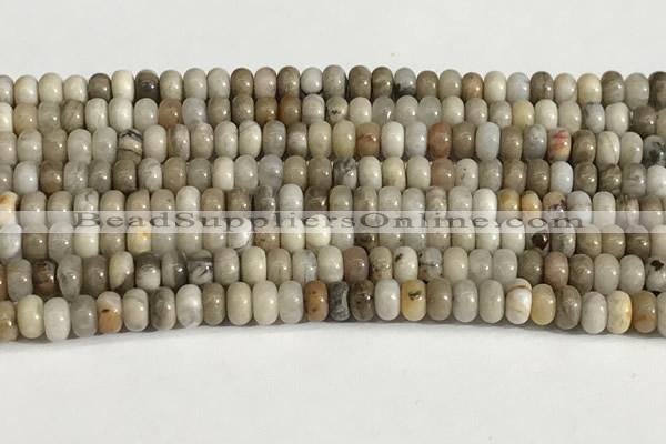 CSL162 15.5 inches 3*4.8mm 

rondelle sliver leaf jasper beads wholesale