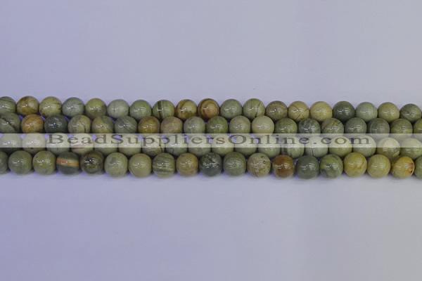 CSL202 15.5 inches 8mm round silver leaf jasper beads wholesale