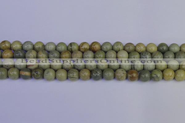 CSL203 15.5 inches 10mm round silver leaf jasper beads wholesale