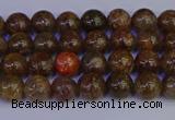 CSL220 15.5 inches 4mm round gold leaf jasper beads wholesale