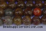 CSL222 15.5 inches 8mm round gold leaf jasper beads wholesale