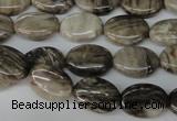 CSL41 15.5 inches 10*14mm oval silver leaf jasper beads wholesale