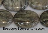 CSL46 15.5 inches 20*30mm oval silver leaf jasper beads wholesale