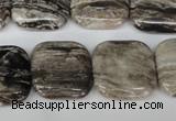 CSL55 15.5 inches 20*20mm square silver leaf jasper beads wholesale